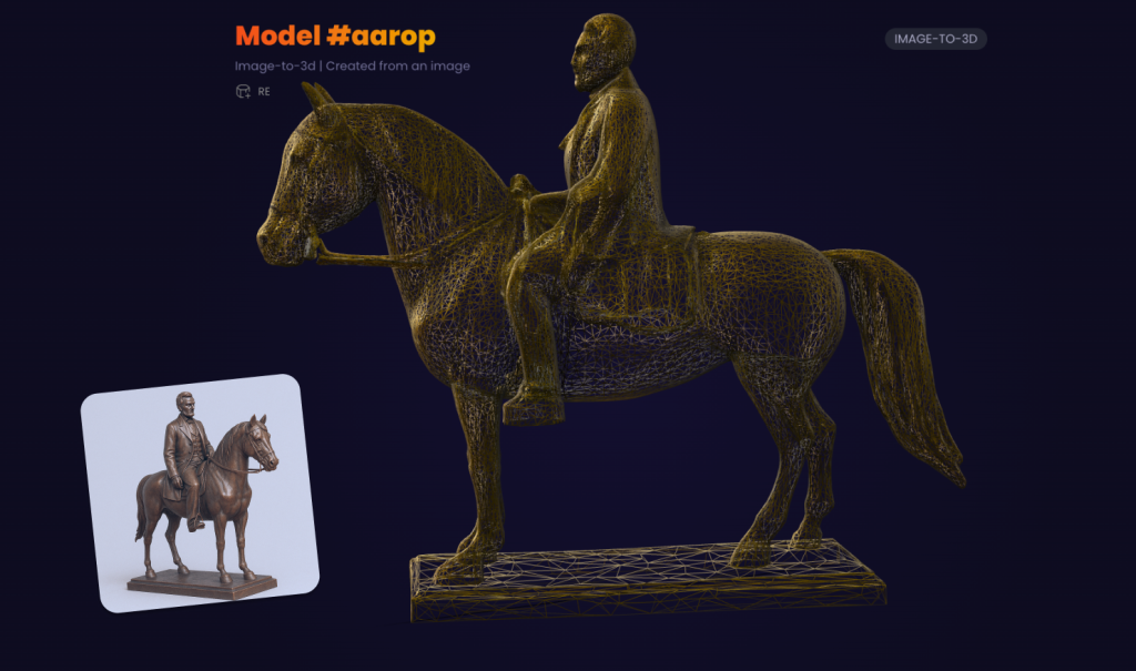 Image-to-3D from web app. Image via Sloyd.