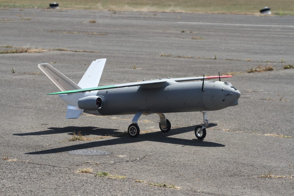 A side view of MGI Engineering’s SkyShark UAV. Photo via Argive.