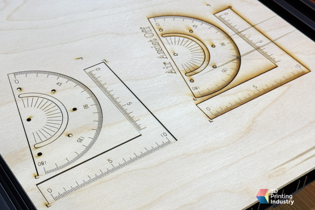 Laser engraving test file. Photos by 3D Printing Industry.