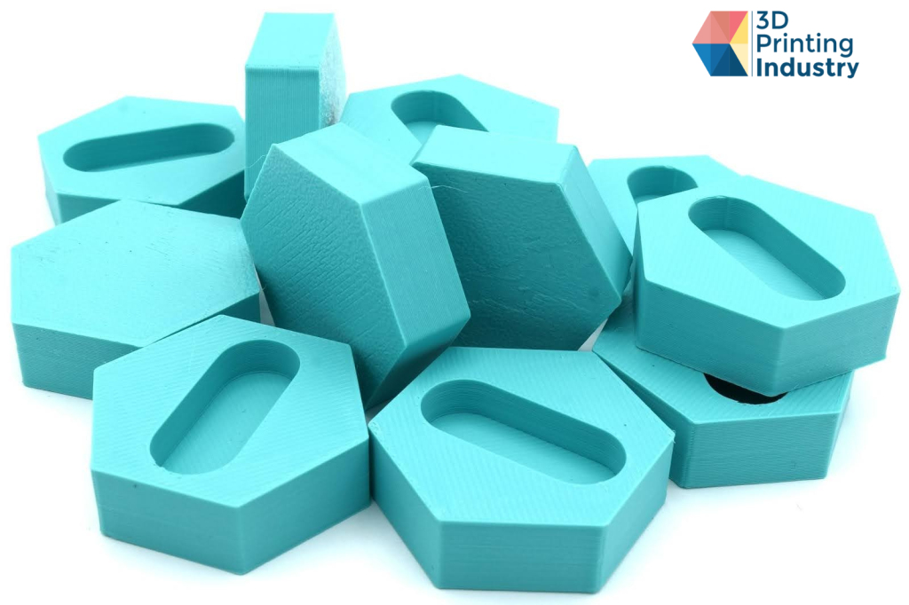 HT-PLA 3D printed repeatability test parts. Photos by 3D Printing Industry.