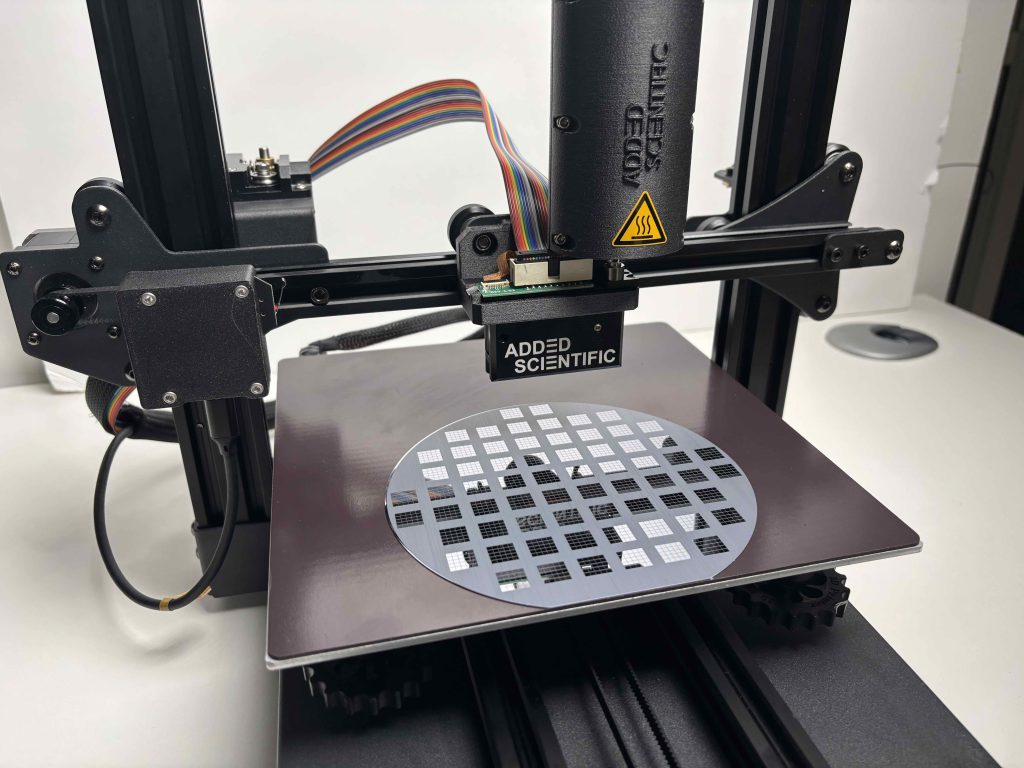 Added Scientific’s Jetforge 3D inkjet research platform, designed for open materials development and process experimentation in polymers, ceramics, and functional materials. Photo via Added Scientific.