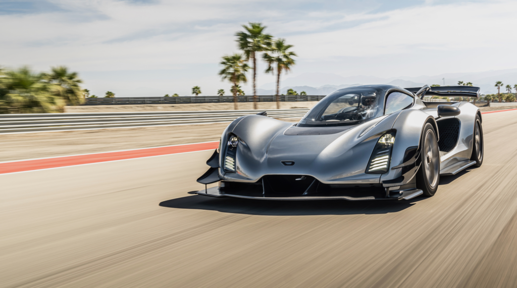 The Czinger 21C hybrid hypercar during testing. Photo via MIRA Tech Park.