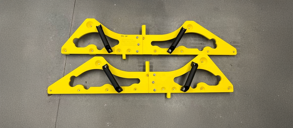 3D printed tooling components produced on a Stratasys F770 system. Photo via Stratasys.