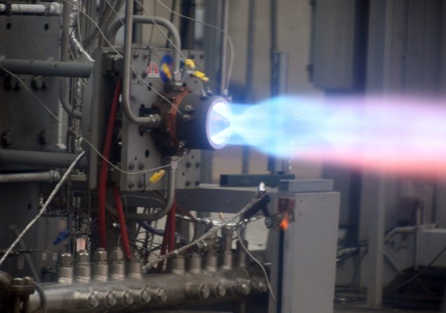 Successful hot fire test of its Chakram rotating detonation rocket engine (RDRE) at NASA’s Marshall Space Flight Center (MSFC) in Huntsville, Alabama. Photo via Astrobotic.