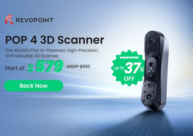 The Revopoint POP 4 3D scanner available for $579 on Kickstarter. Image via Revopoint.