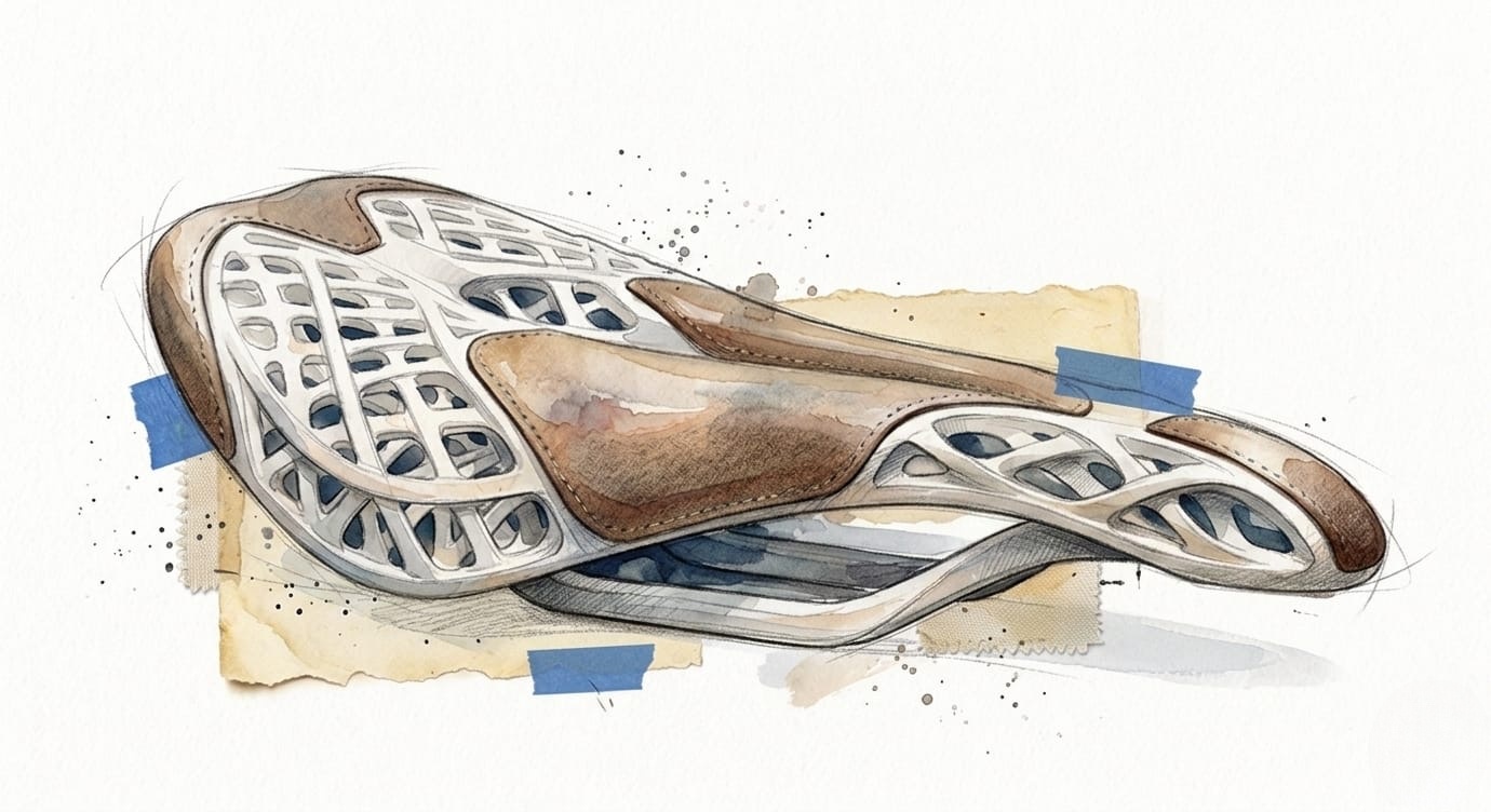 Mahdi Naïm Studio Develops AERIS Bicycle Saddle with 3D Printed Lattice and Vegetable-Tanned Leather