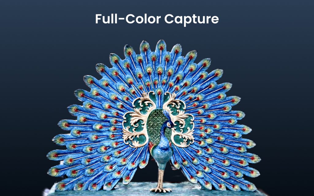 High-precision color capture technology produces photorealistic 3D models with exceptional detail and accuracy. Image via Revopoint.