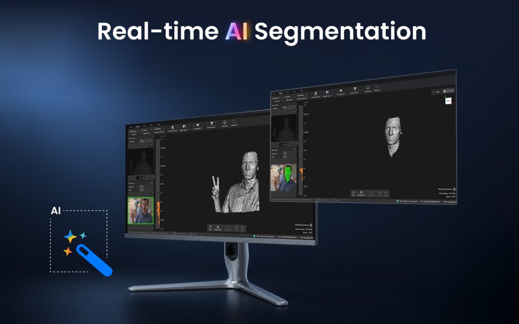 Real-time AI object segmentation feature. Image via Revopoint.
