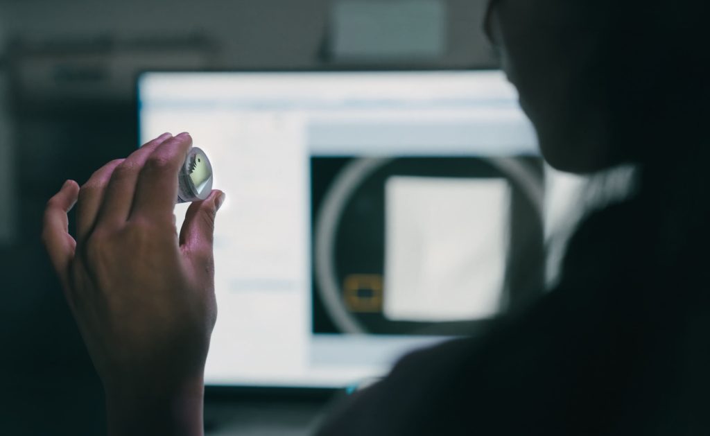 Metallographic sample inspection at EOS. Photo via EOS.