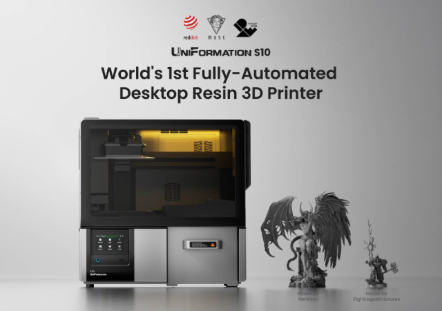 The S10 desktop 3D printer. Image via UniFormation.